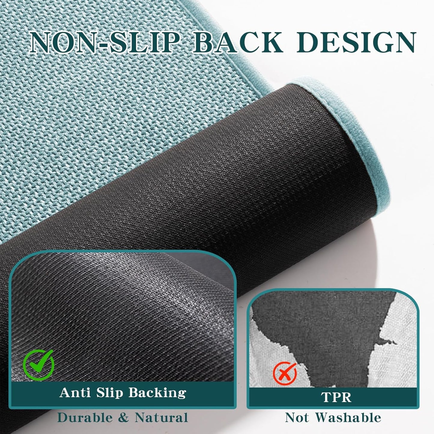 chakme Bathroom Rugs Mat 36x25, Ultra Thin Non Slip Bath Mat Large Quick Dry Absorbent Bath Mat for Bathroom Floor, (Navy Blue, 36"x25")