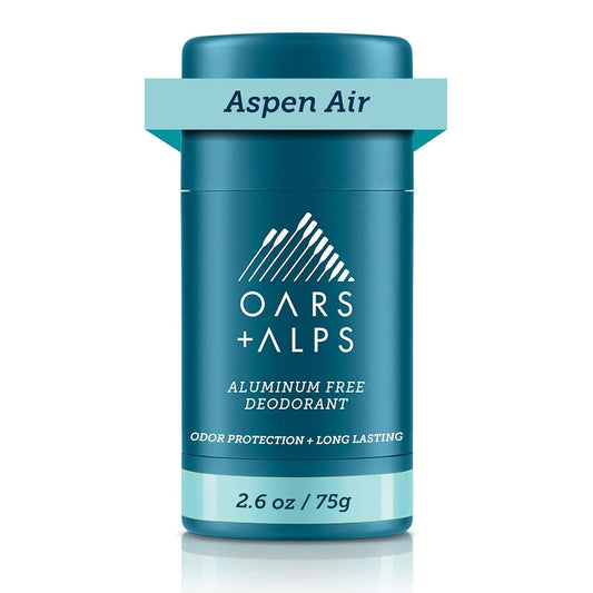Oars + Alps Deodorant for Men & Women, Aluminum Free Deodorant for Men, Dermatologist Tested, Clean Ingredients, Non Toxic, Vegan, Long Lasting, Odor Protection, Aspen Air, 1pk, 2.6oz